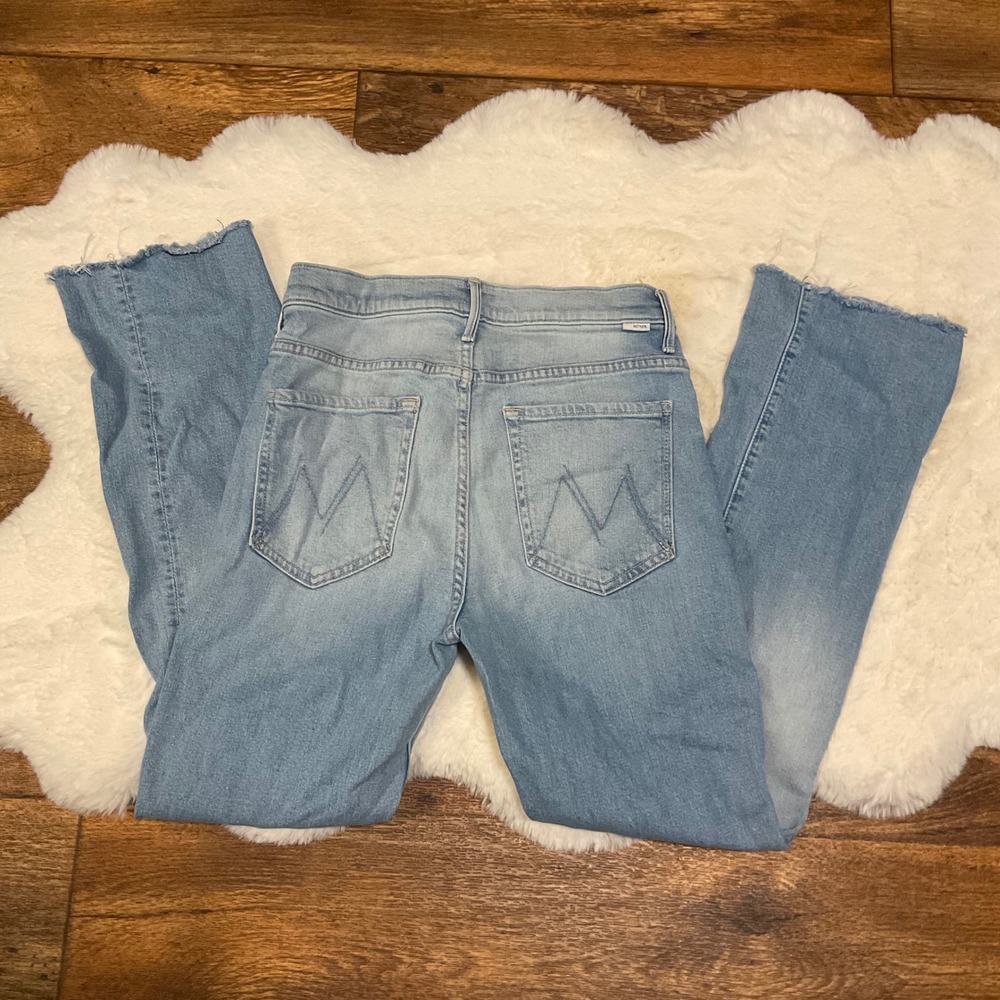 Mother Denim Jeans Size 28 The Insider Ankle Fray Light Wash Womens